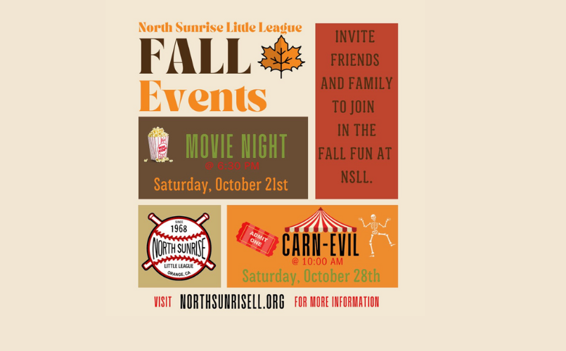 Fall Events Coming Up